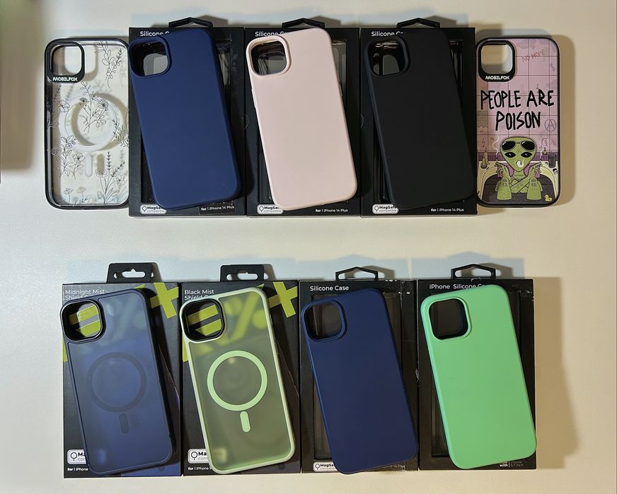 Lot mare 45 huse iPhone 14 Plus – MagSafe + Mobilfox + diverse modele