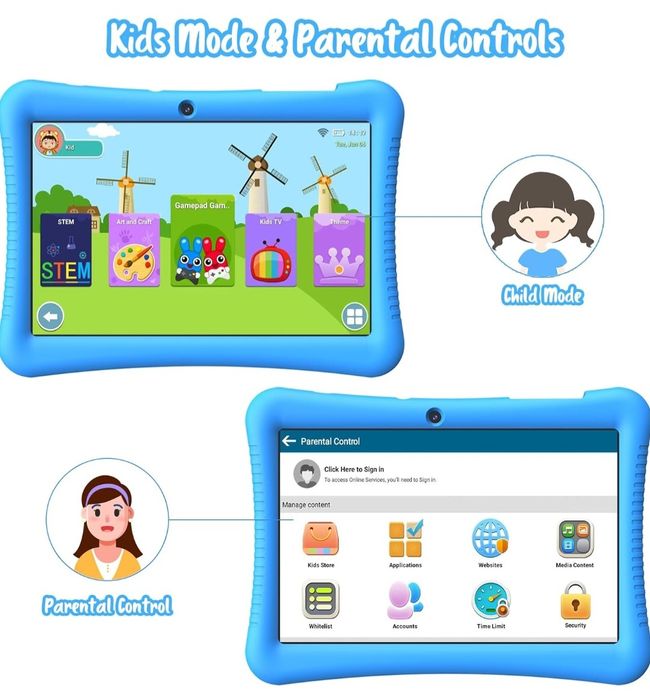 НОВ! MOOKIA 10- инчов детски таблет ( Розов)