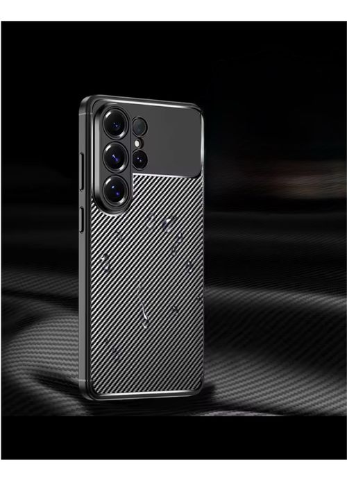 Samsung S25 S26 PLUS ULTRA - Husa Autofocus Imitatie Carbon Neagra
