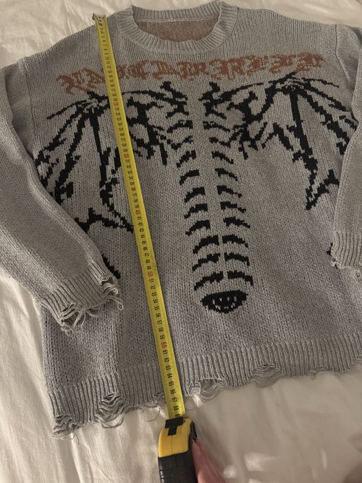 Свитер, рваный, серый, гранж