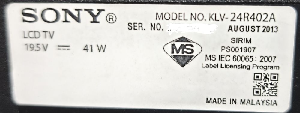 Телевизор SONY Bravia, 24 дюйма, б/у