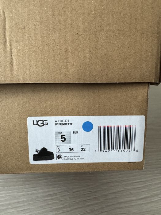 UGG Funkette Platform Black Papuci Negri