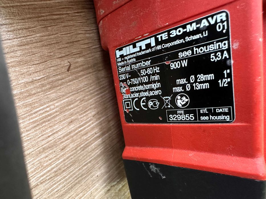 ЗАЯВЕН Перфоратор SDS-plus 230 V, 900 W, Hilti TE 30-M-AVR