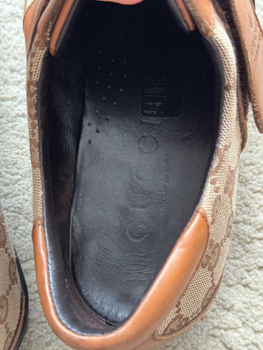 Papuci Gucci Made in Italy Guccissima Velcro Canvas Leather Marime 43