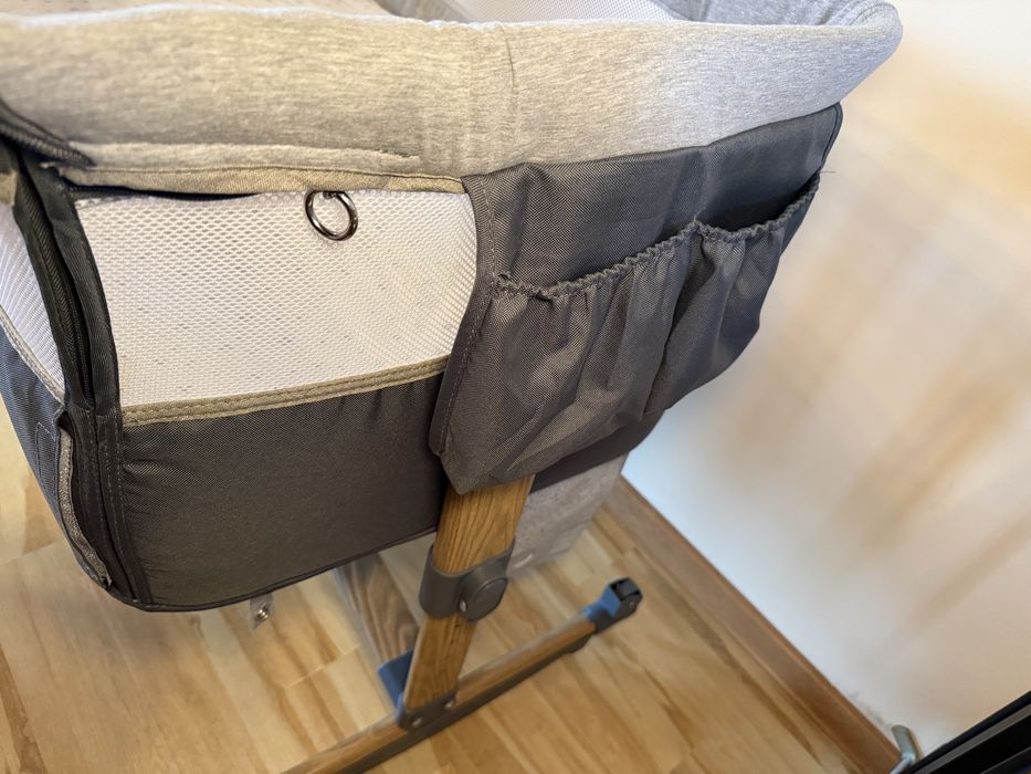 pătuț cosleeper Lionelo Leonie cu saltea extra din cocos