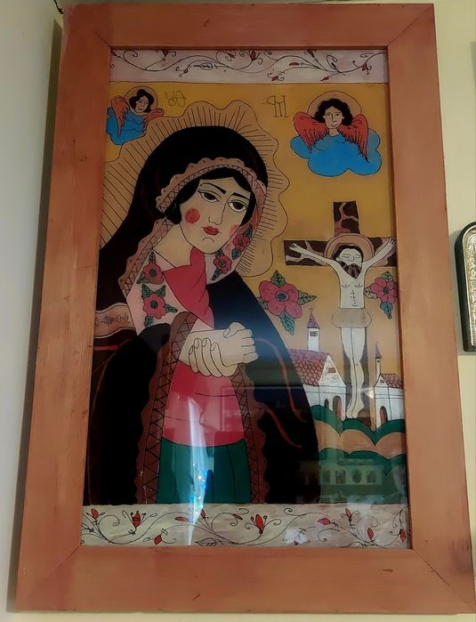 Icoană pictată pe sticlă