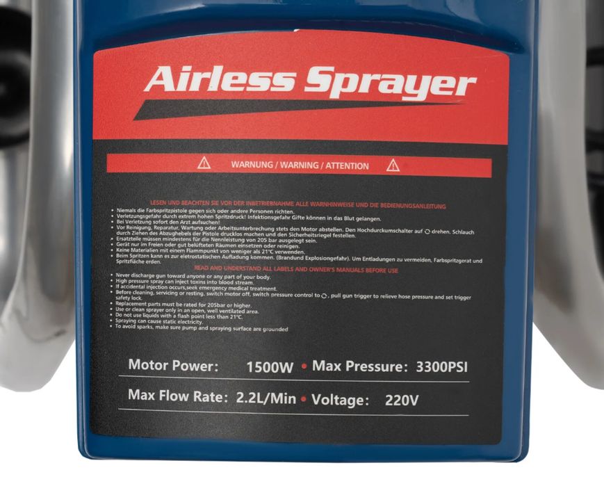 Професионална машина за безвъздушно боядисване 1500 W/2,2 л. модел 450