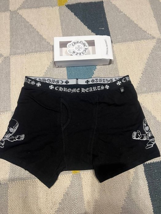 Boxeri bărbați Chrome Hearts Skull, negri, grafică craniu laterală, M, noi, nepurtați, cu cutie