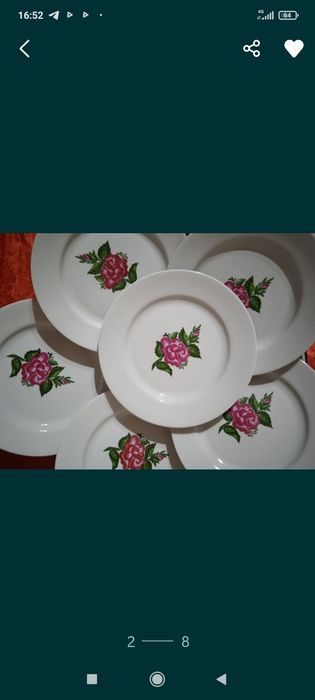 Сервиз чайный на 6 персон в горошек,Тарелки новые Советские 7т сум/ шт