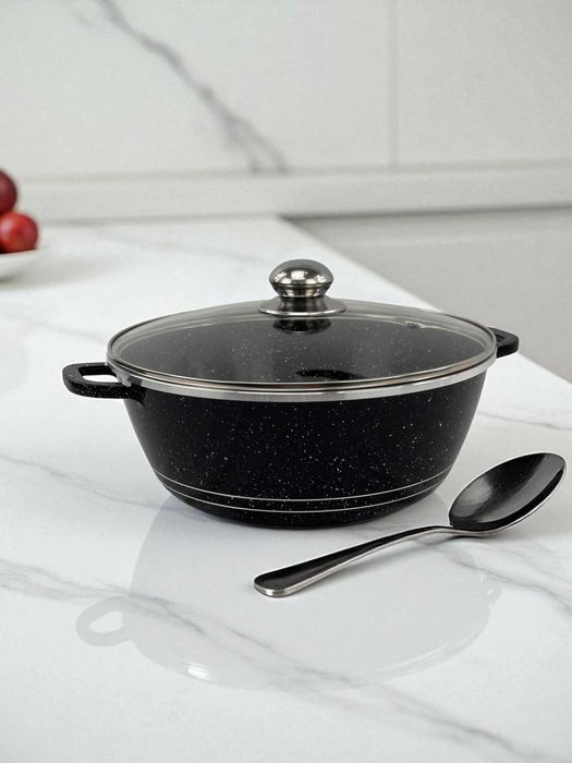 Набор кухонной посуды, антипригарные казаны со стеклянной крышкой