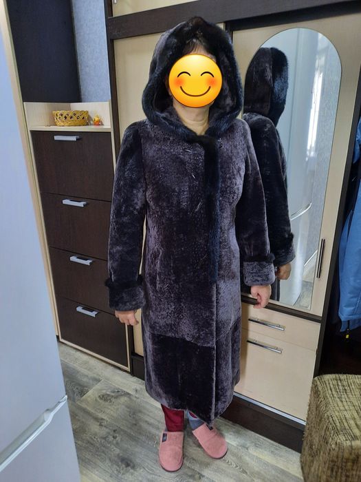 Шуба мутон + норка