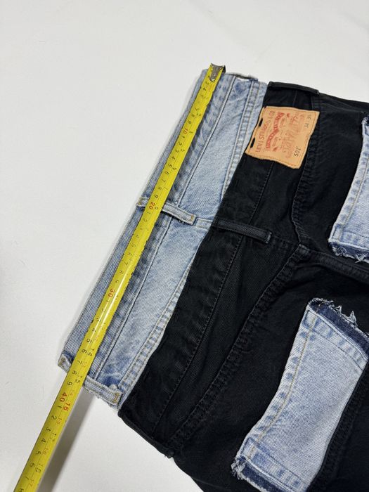 Blugi reworked Y2K levi’s double wasit flared black & blue