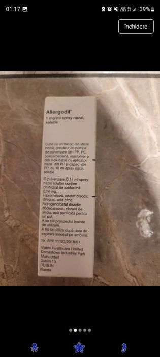 Alergodil spray nazal antihistaminic antialergic