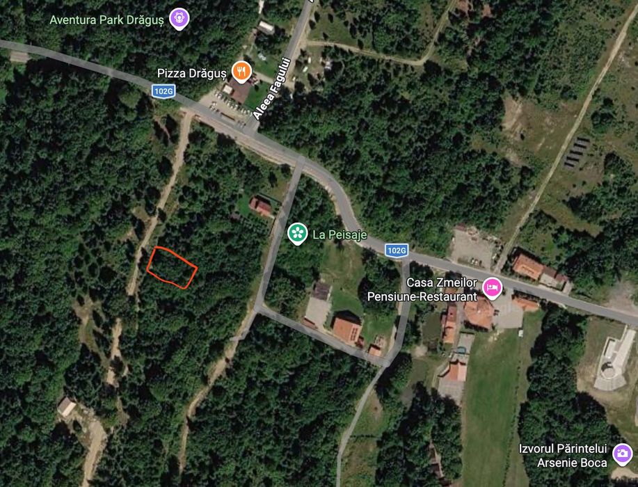 Teren extravilan 1000 mp front stradal 30 m langa Partia de Ski Dragus