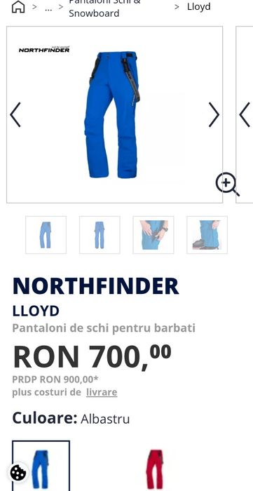 Pantaloni schi Northfinder bărbați, culoare albastru, XL