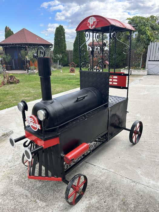 Gratar Locomotiva metalic-Perfect pentru gradina si petreceri!