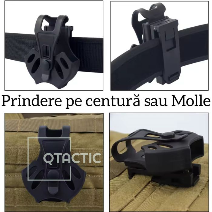 Port/ toc cătușe din polimer, rotire la 360 grade, prindere sigură