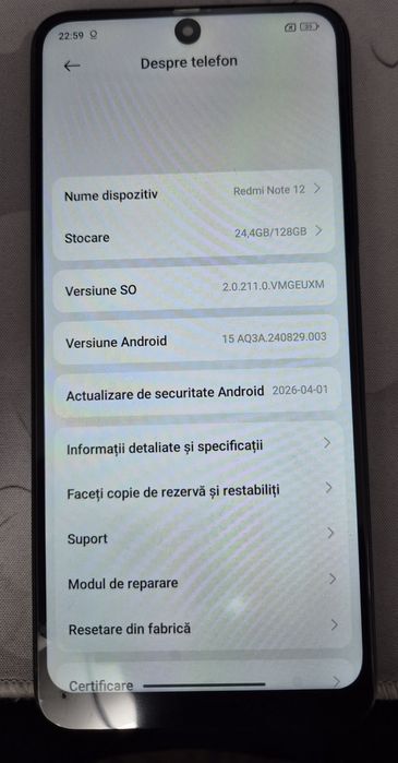 Xiaomi Redmi Note 12 - 128 GB - Cameră 50MP - stare foarte bună