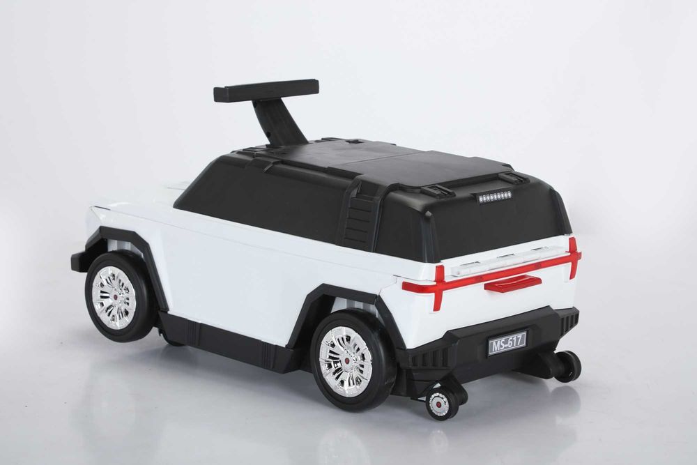Valiza tip masinuta, Kinderauto SPEED, multifunctionala 2 in 1 #White