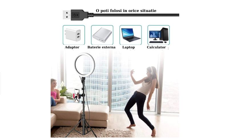 Lampa LED trepied Ring Light 26/ 30 /46 cm makeup vlog tik-tok