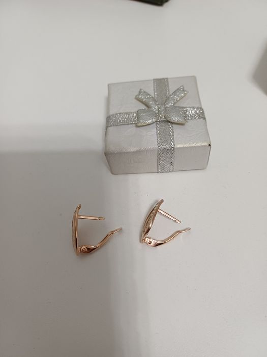 Серьги мельхиор золочение