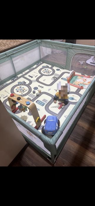 Бебешка мека ограда за игра Sonne - Kai, 180 х 200 х 65 cm, Mint