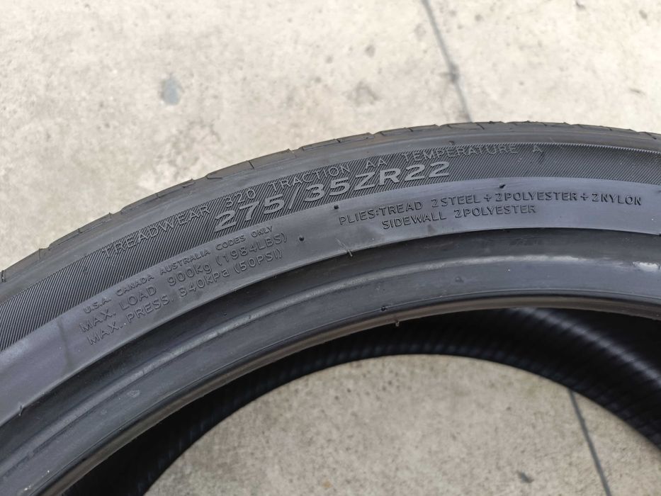 Doua anvelope vara 275 35 22 hankook ventus S1 profil de 6 mm dot 2024