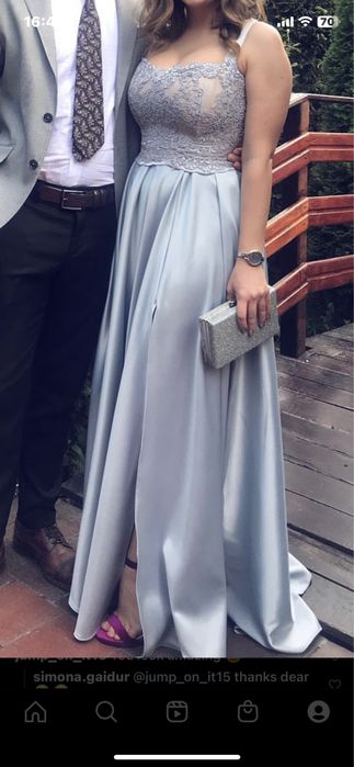 Rochie lunga, cu dantela, marimea S