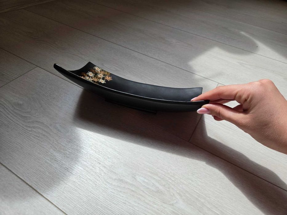 Бамбукова, правоъгълна чинийка, ръчна изработка