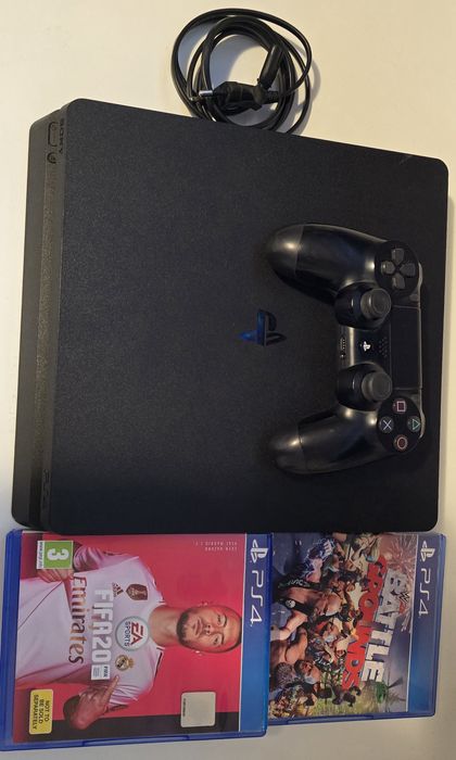 Consola PlayStation PS4 Slim 1 TB, cu o maneta si 2 jocuri