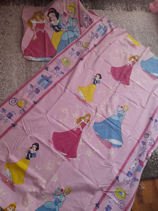 Lenjerie pat fete 1 persoana bumbac, prințese, kitty, Barbie, Peppa