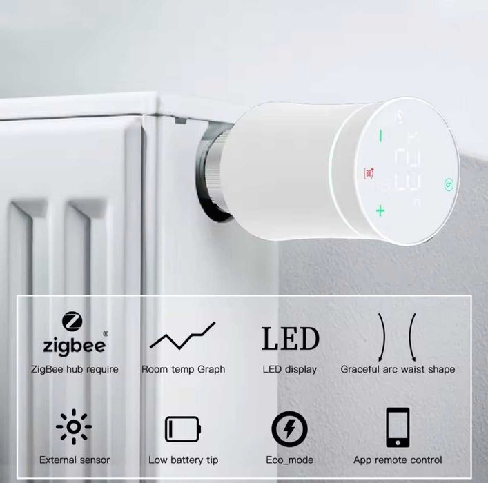 MOES ZigBee3.0 TRV Tuya smart радиаторен вентил интелигентен програмируем термостат с контрол на температурата и гласов контрол с Alexa google home