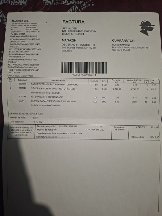 Vind centrală termica în condensare  ariston alteas one plus net 24