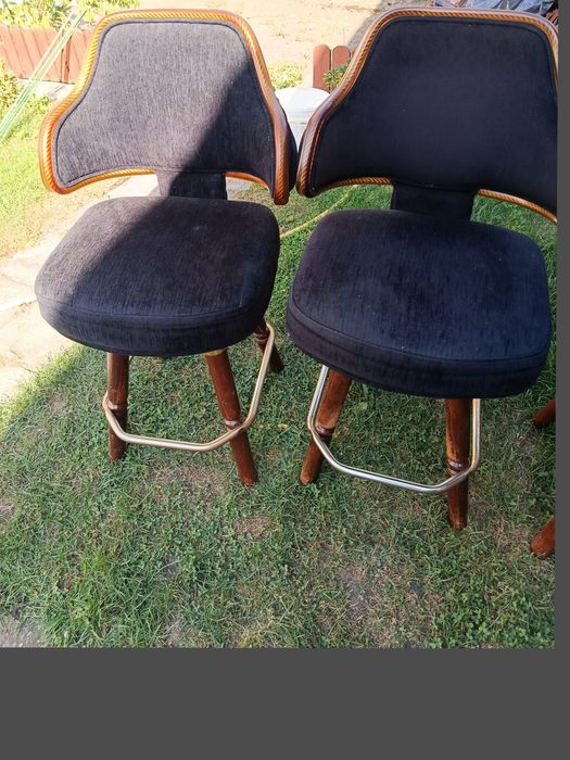 Scaune bar vintage capitonate negru