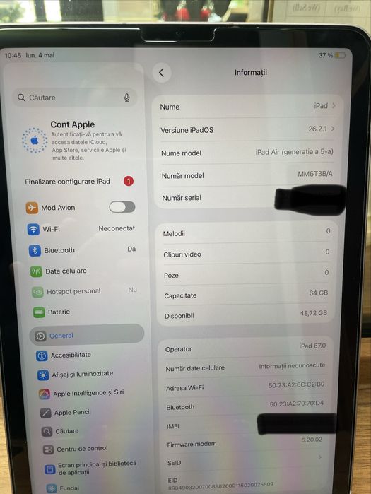 Ipad Air 5 th Gen Wi-fi + Cellular 10.9 inch