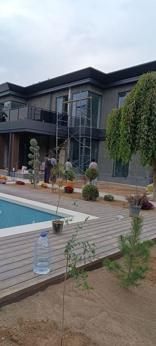 ландшафтный дизайн, газон, деревья и цветы landshaft dizayn, gazon, da