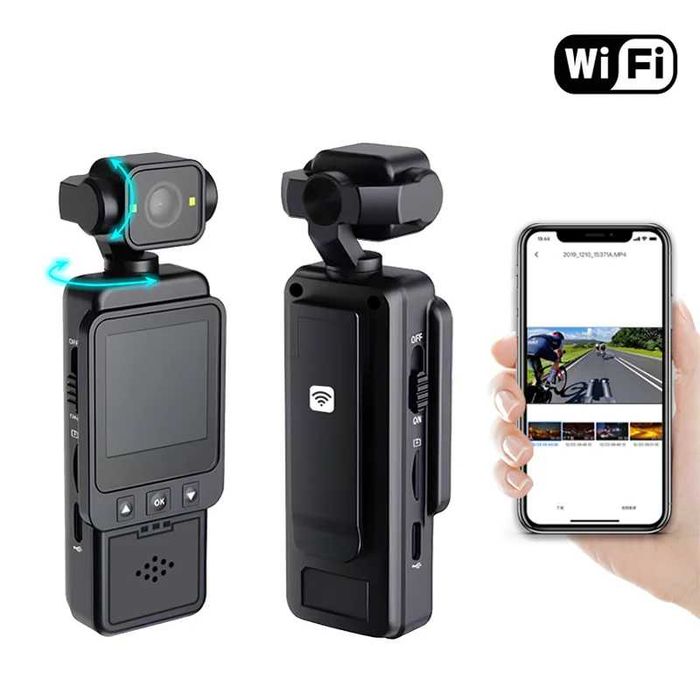Спортна Камера за Външни Спортове DV01 Мини HD 1080p WiFi Джобна Рекордер Записване с Цикъл Клипс Задна Камера за Велосипеди