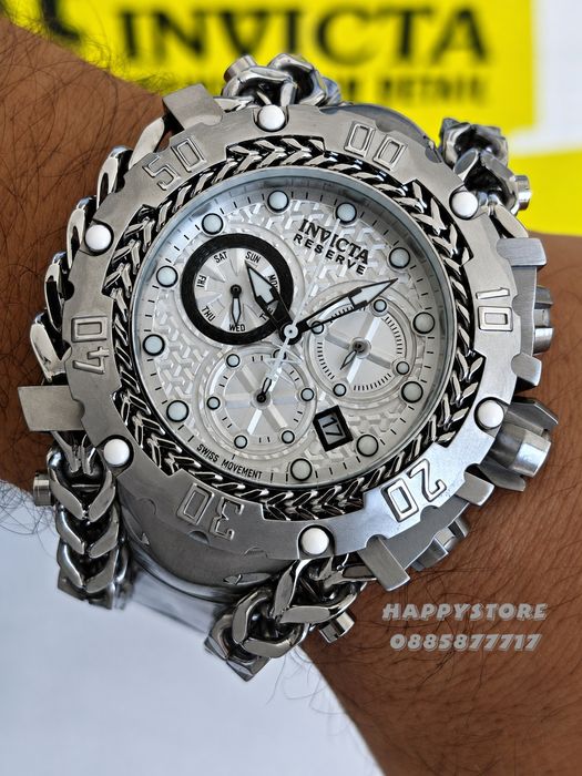 INVICTA Gladiator Silver white dial 60 mm, Инвикта нов мъжки часовник