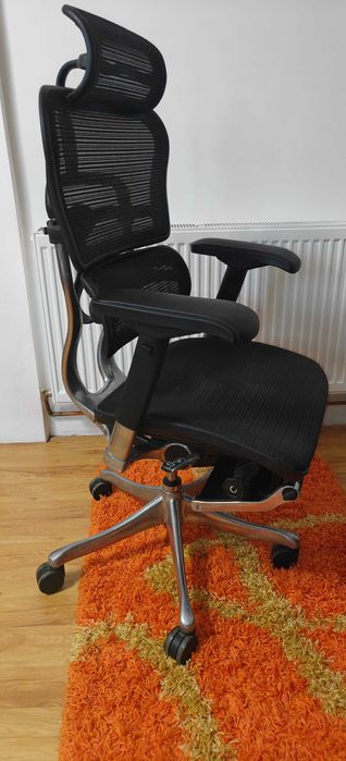 Scaun Ergohuman v2 Plus Elite cu Suport picioare, mesh Negru