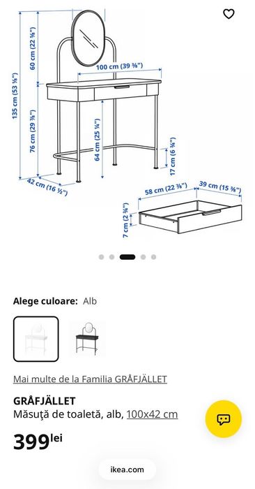 masa toaleta ikea