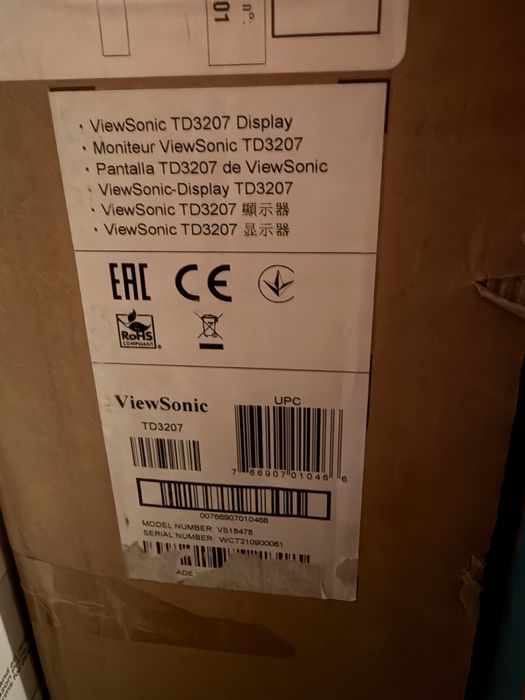 Monitor touchscreen LED VA ViewSonic 32” Full HD