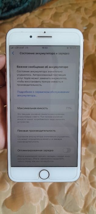 iPhone 8 plus yaxshi xolatda 77%