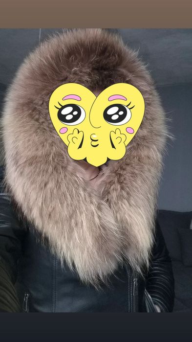 Дамско яке от естествена кожа и естествен косъм от лисица