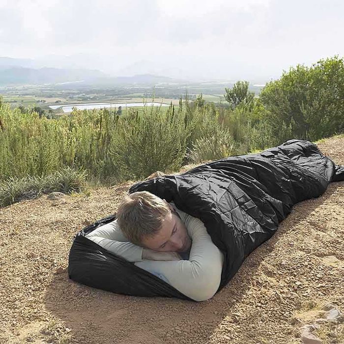 Спален чувал за къмпинг, пътувания, лек и компактен, черен