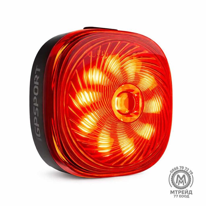Задна SMART LED стоп светлина за велосипед IGPSPORT TL50, USB-C, IPX7, Bluetooth