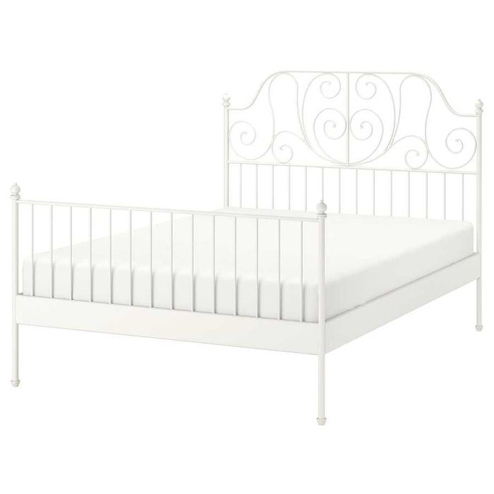Pat metalik Leirvik Ikea 160 x 200 cu somiera si saltea 800 lei