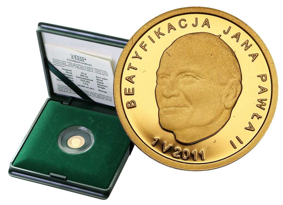 25 злоти злато - Беатификация на папа Йоан Павел II