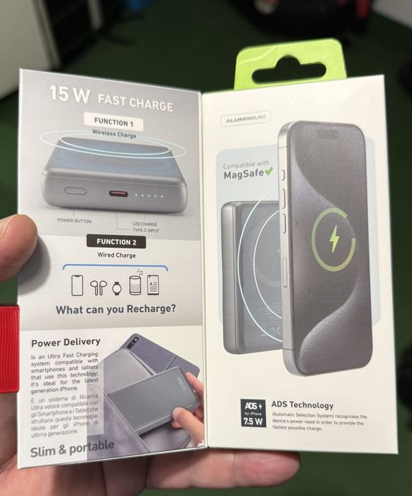 Външна батерия SBS 10000 mAh SlimMag Power Bank