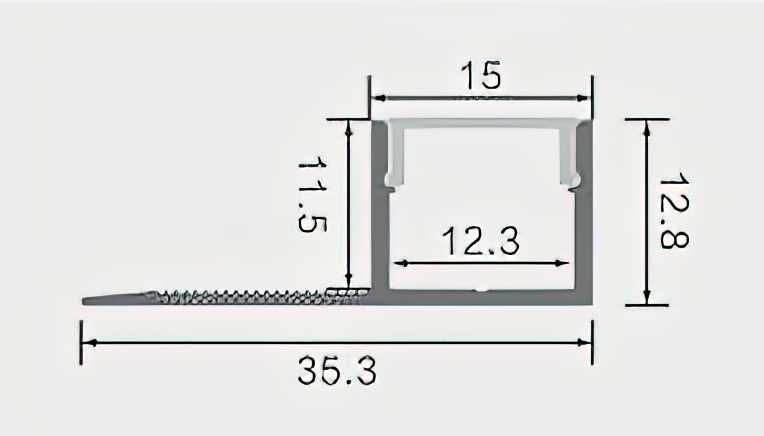 Профиль стеновой световая линия 15мм