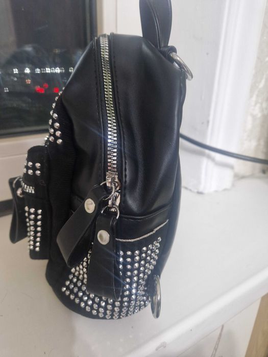 Портфель мини черный с стразами